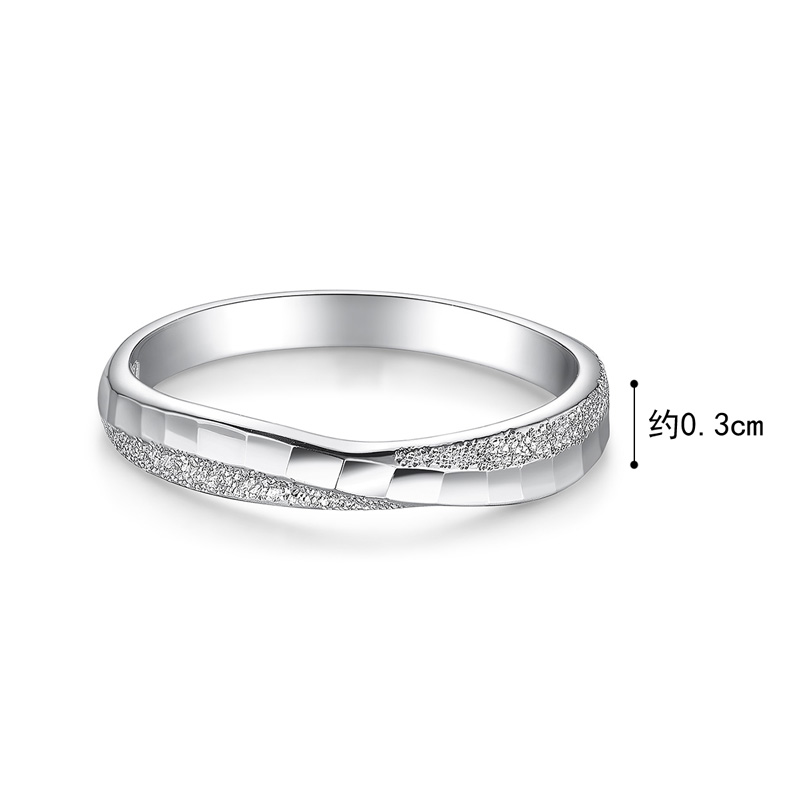 六福珠宝Pt990铂金对戒纯结系列婚嫁白金戒指计价HEP40008