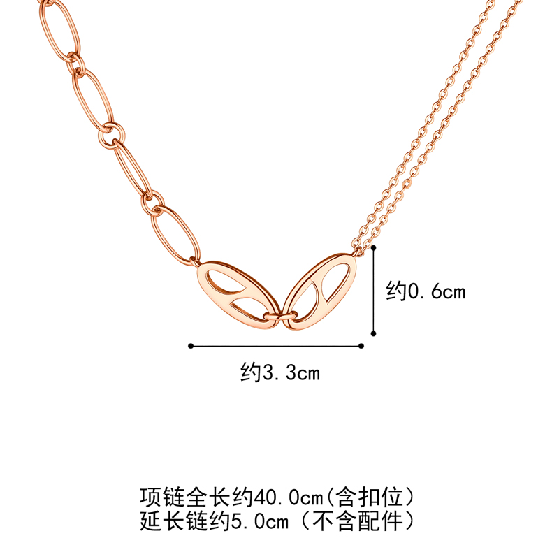 六福珠宝银饰间系列925银项链套链含延长链女款定价001295NA【联系客服补货】