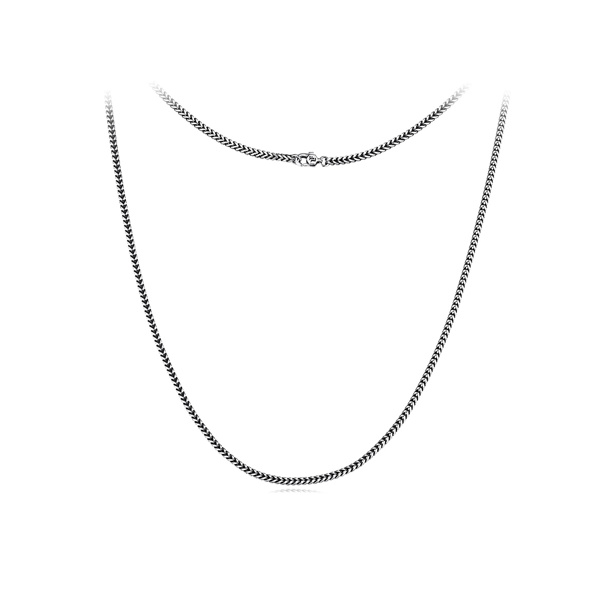 六福珠宝电黑铂金项链时尚白金Pt950项链男送男友计价G07TBPN0010【联系客服补货】