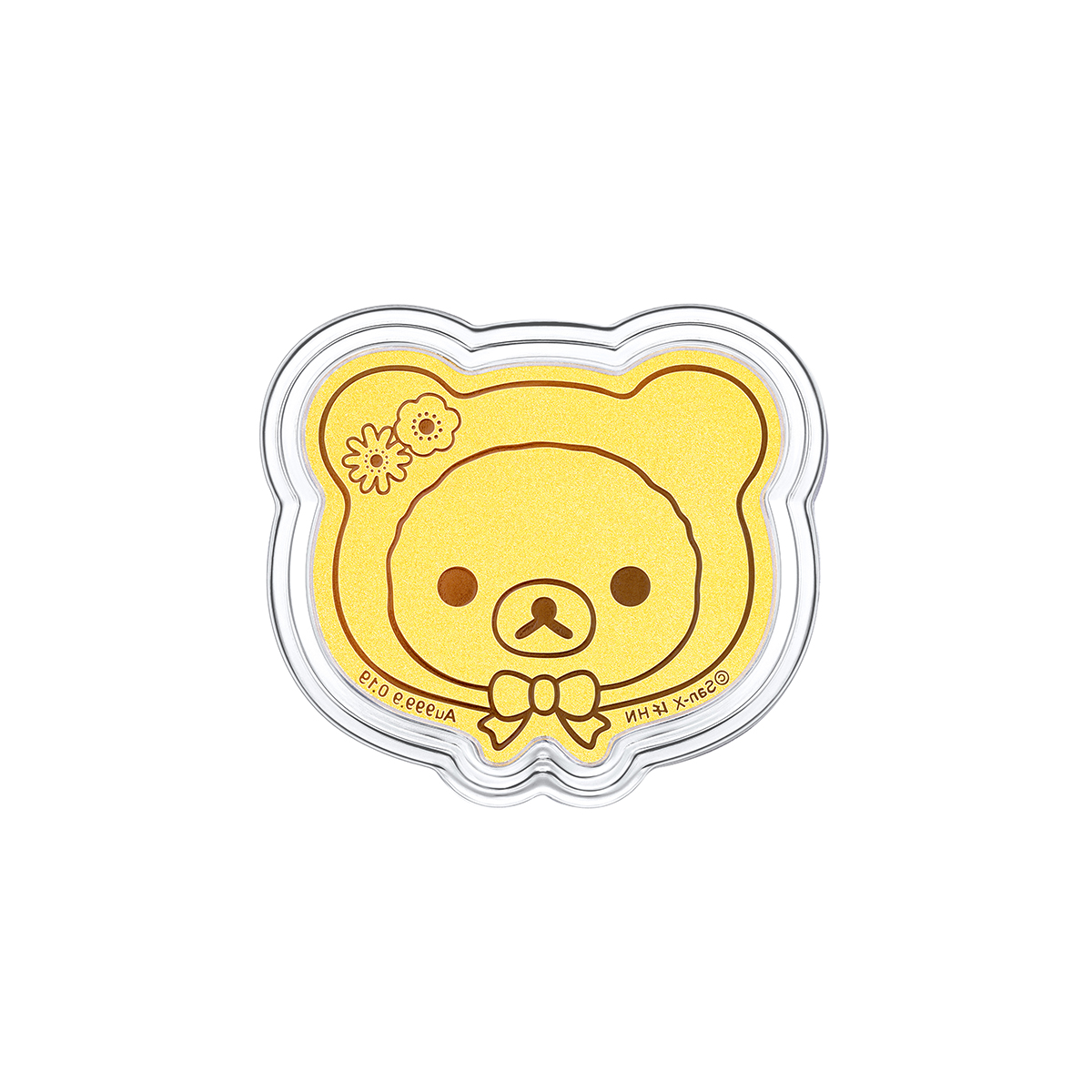 六福珠宝轻松小熊系列黄金金章足金纪念币收藏送礼定价001425JA