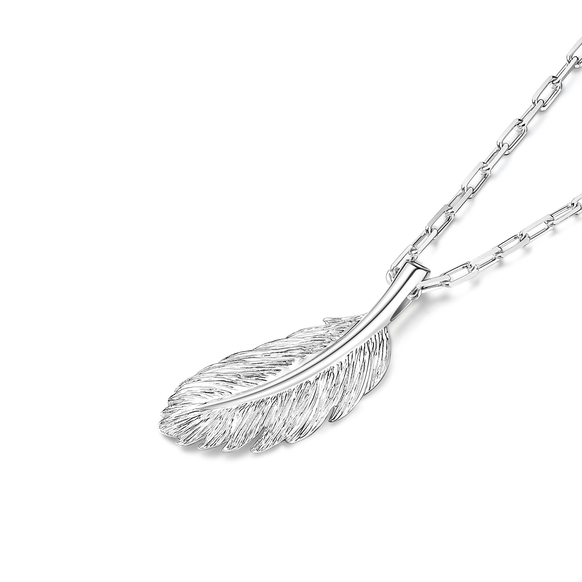 六福珠宝羽毛铂金吊坠铂950白金项链吊坠女情侣款计价L04TBPP0002