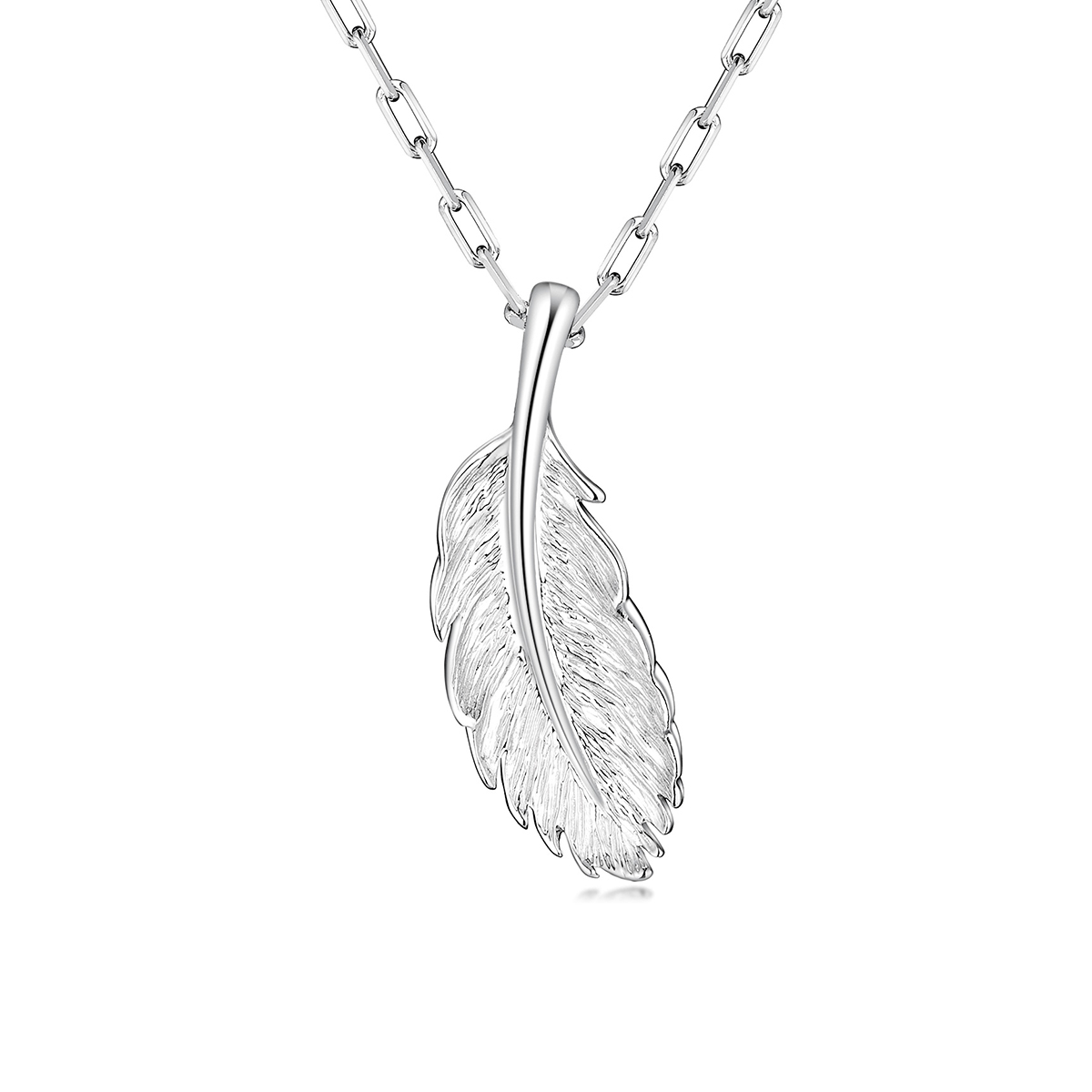 六福珠宝羽毛铂金吊坠铂950白金项链吊坠女情侣款计价L04TBPP0002