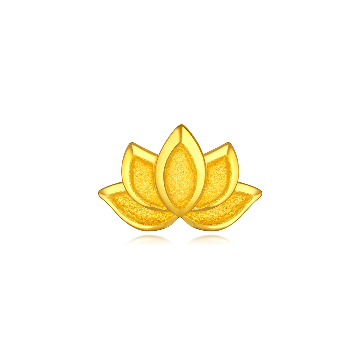 六福珠宝莲花黄金耳钉女送妈妈足金耳环单只送礼计价GDGTBE0042莲1