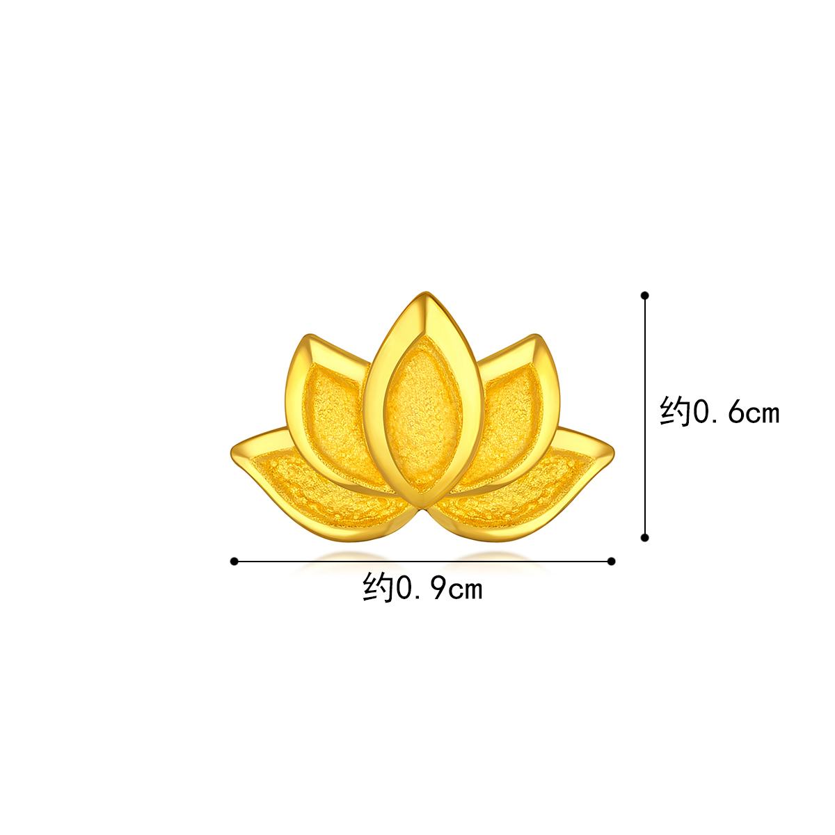 六福珠宝莲花黄金耳钉女送妈妈足金耳环单只送礼计价GDGTBE0042莲1