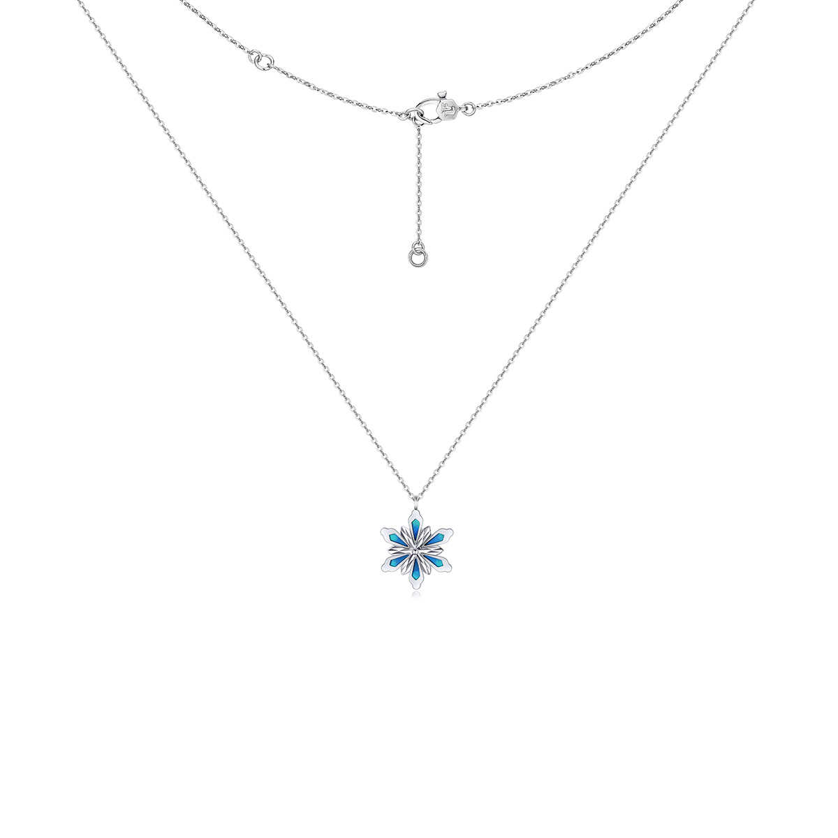 六福珠宝雪花Pt950铂金项链套链鎏彩工艺白金吊坠计价L19TBPN0005