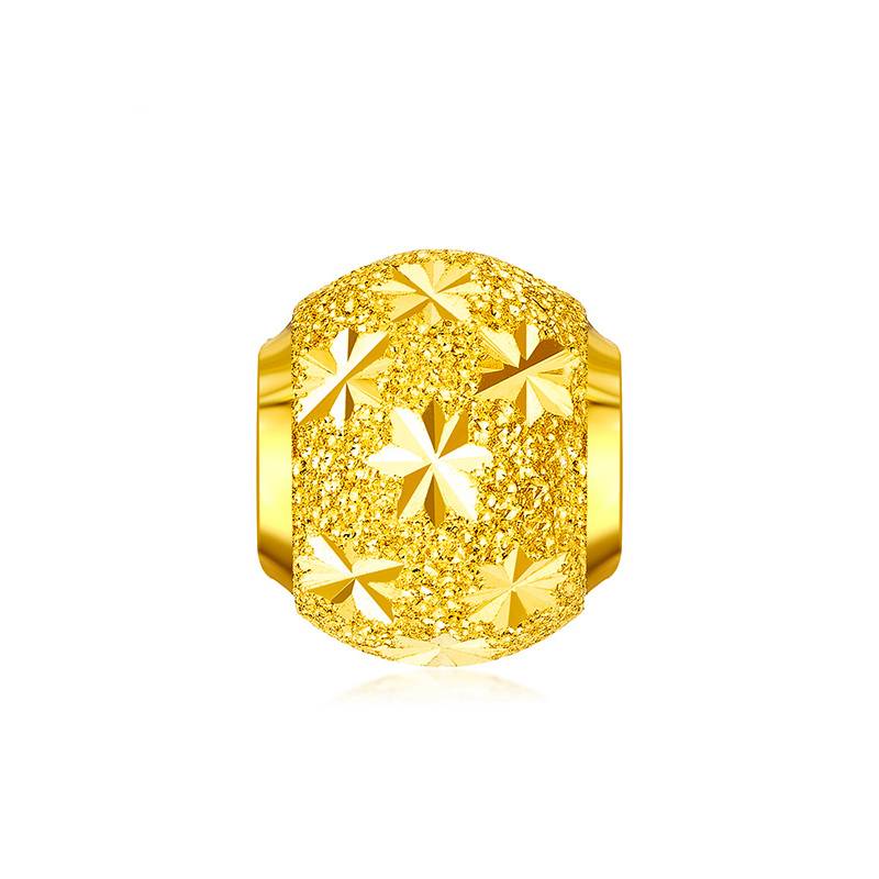 六福珠宝足金满天星路路通转运珠黄金串珠吊坠DIY计价G01G0010DS转运珠榜