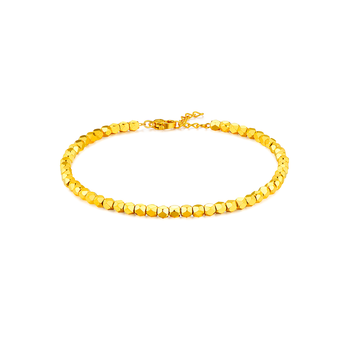 【店庆特惠】六福珠宝蹦迪珠黄金手链女时尚5G光影金足金手链计价L19TBGB0001【1V1直播看货】