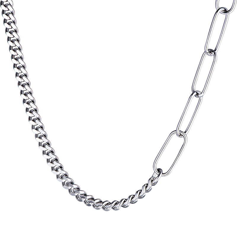 六福珠宝Silververse银饰间系列AB版素链女925银项链定价001185NA