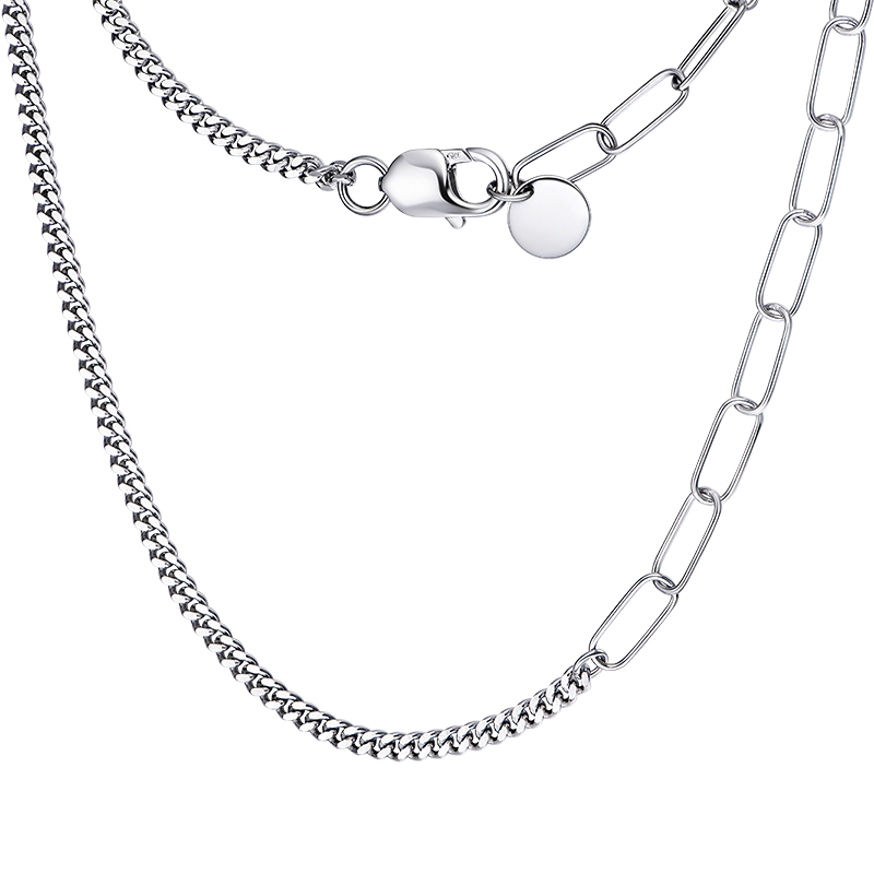 六福珠宝Silververse银饰间系列AB版素链女925银项链定价001185NA