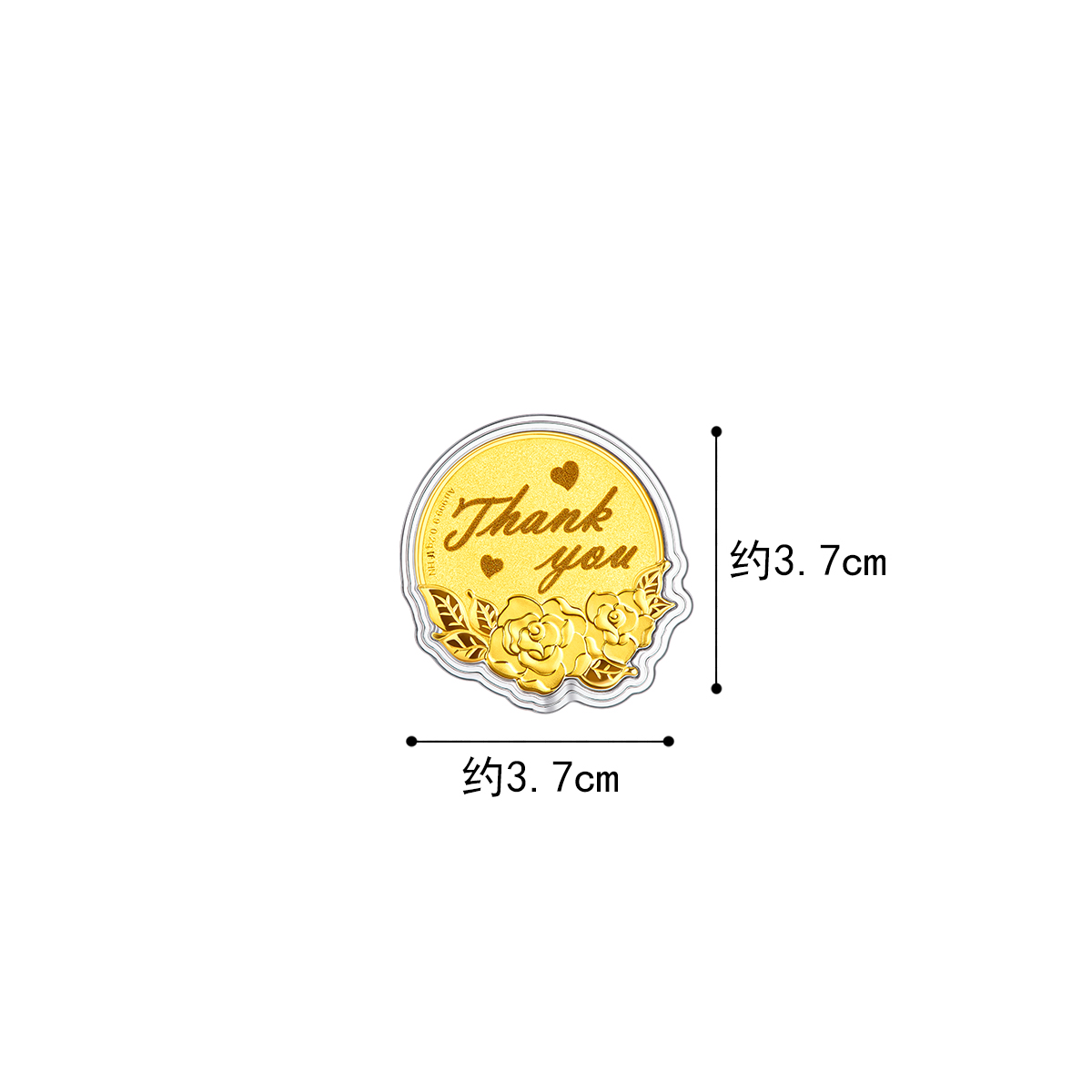 六福珠宝纪念币玫瑰黄金摆件足金伴手礼送礼定价HNA10075