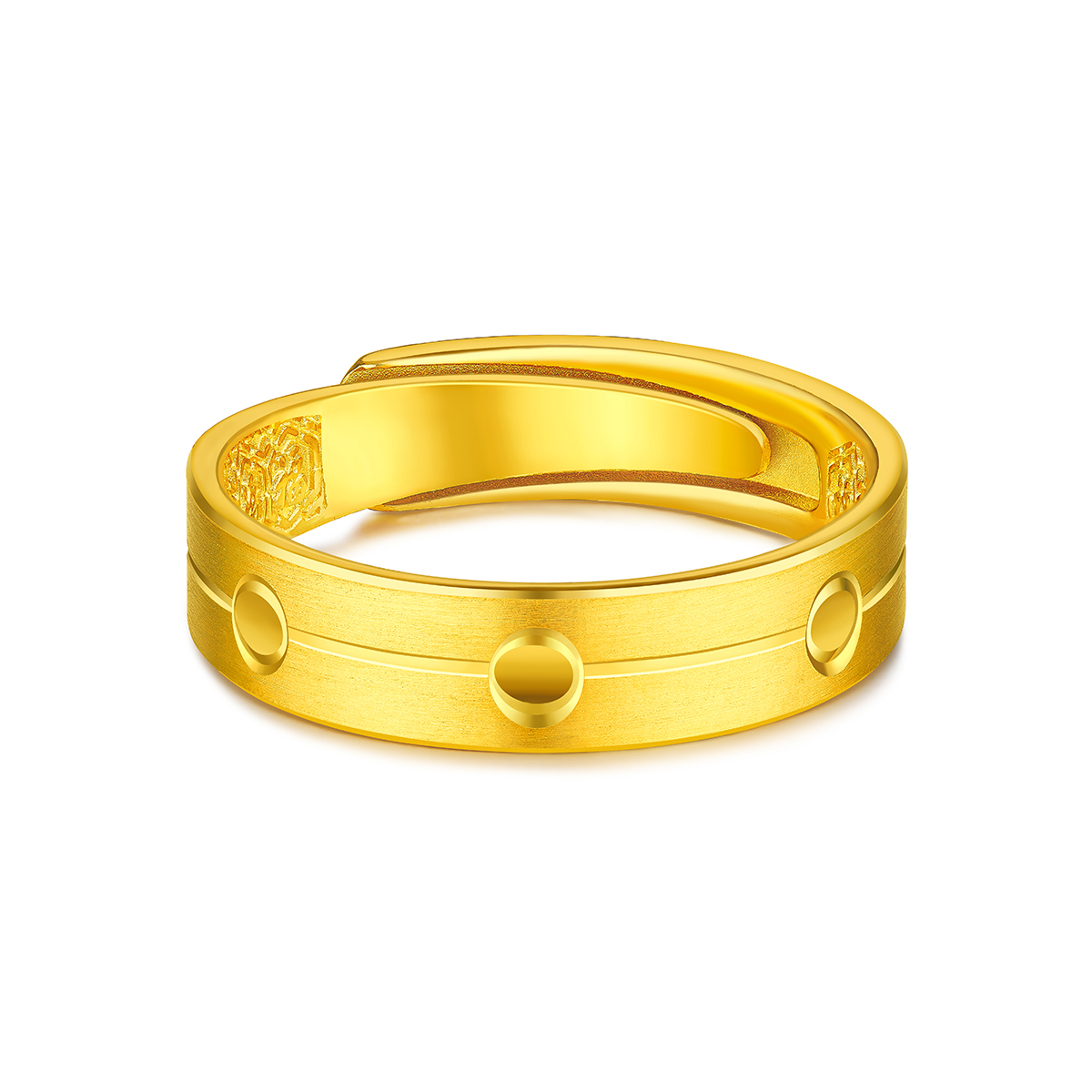 六福珠宝幸福有你黄金戒指情侣结婚足金对戒男戒婚嫁计价F63TBGR0011