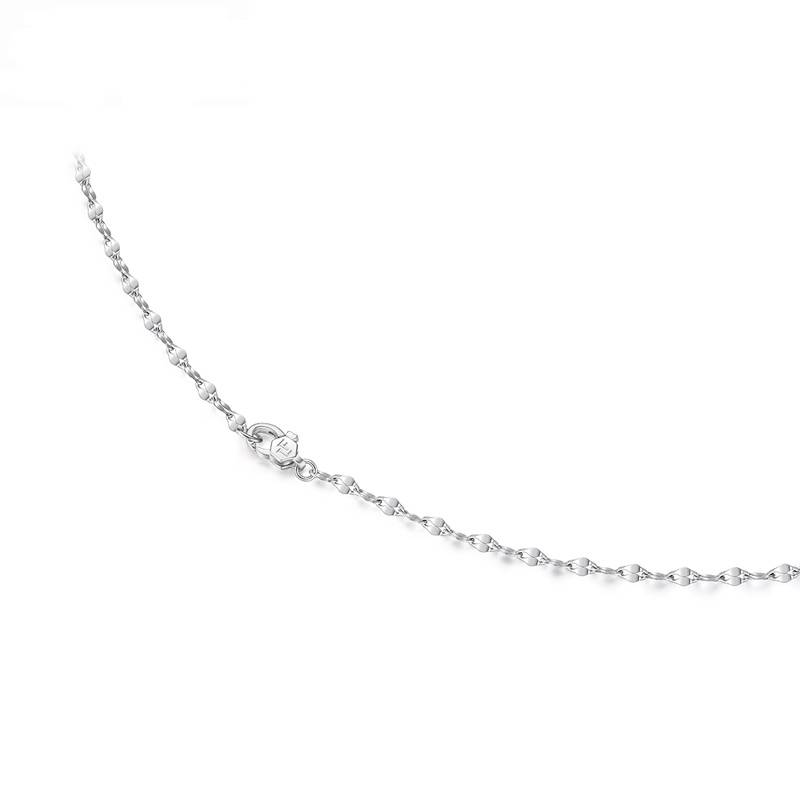 六福珠宝闪片铂金项链铂950女双层瓦片链白金素链计价L19TBPN0003