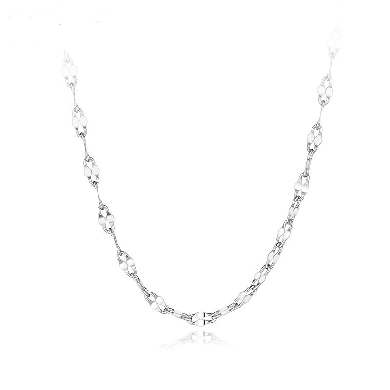 六福珠宝Pt950铂金项链女款双层瓦片链白金素链计价L19TBPN0003