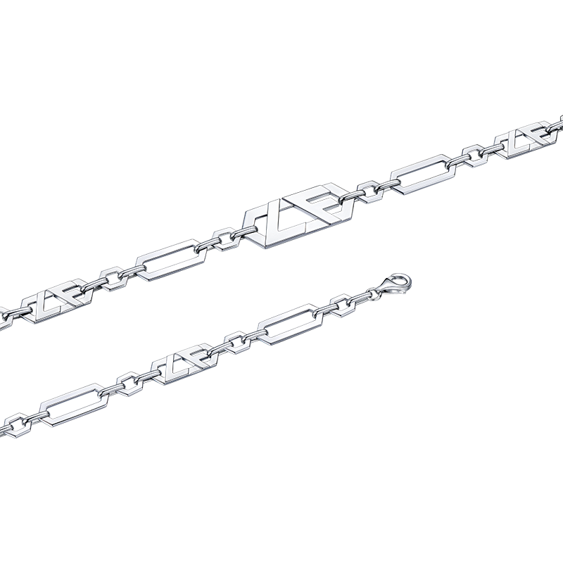 六福珠宝Silververse银饰间字母LF六边形Ag925银项链定价001206NA【联系客服补货】