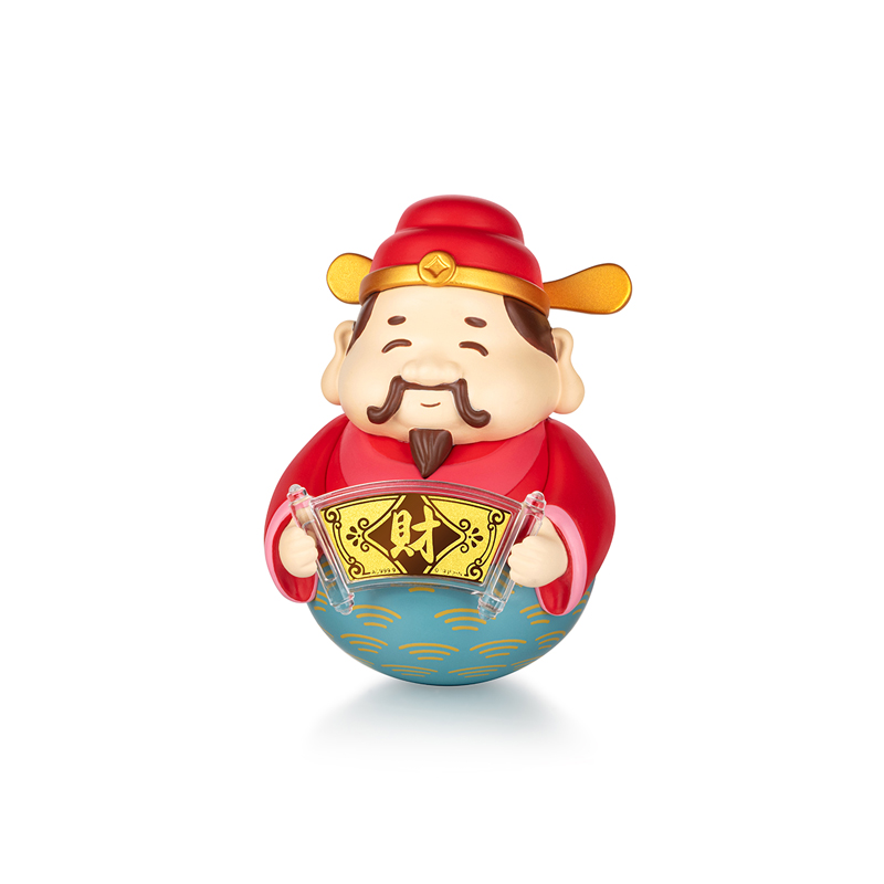 六福珠宝财神黄金摆件收藏纪念足金饰品龙年贺岁送礼002265JA