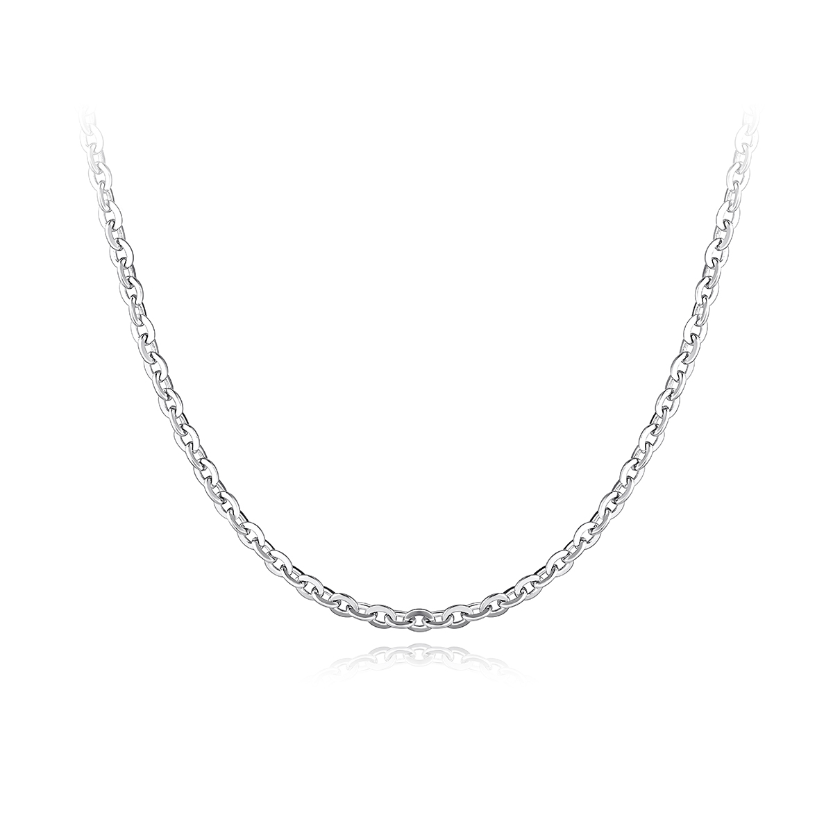 六福珠宝银饰间925银素链含延长链女款定价YDN00035