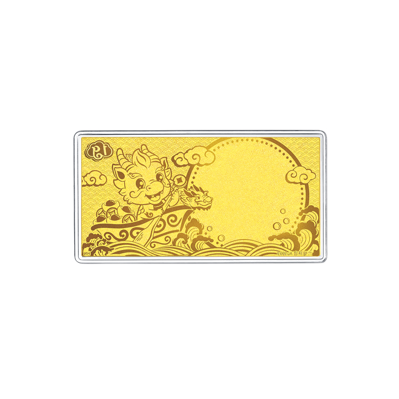 六福珠宝黄金万两龙年投资金条生肖黄金足金章金币收藏1克计价013295GA-1