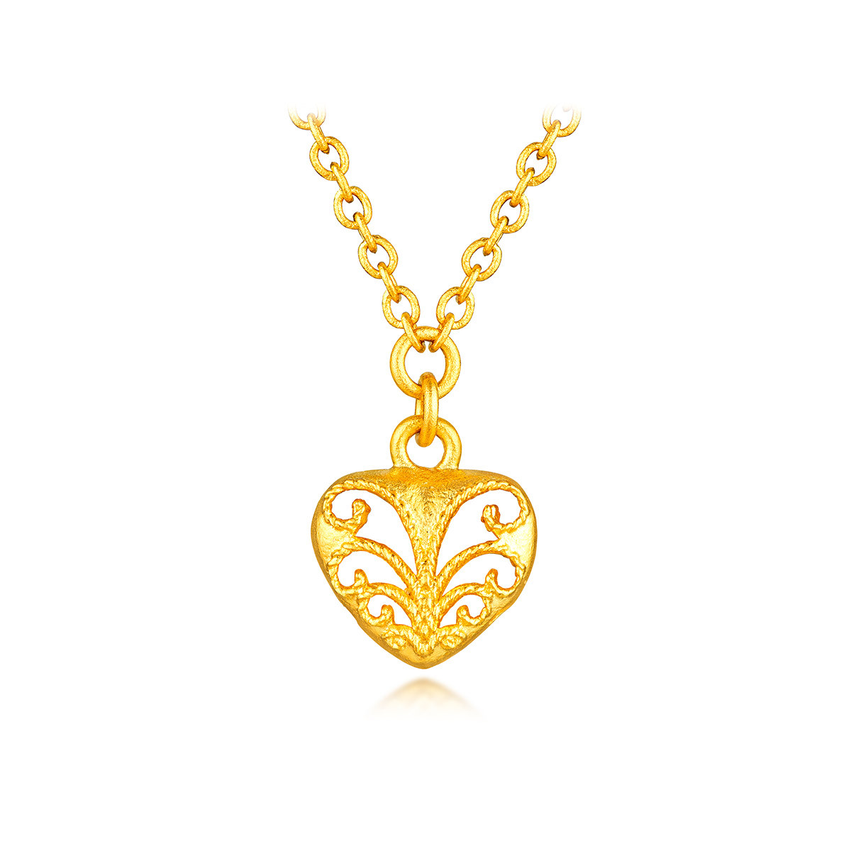 六福珠宝福满传家古法黄金项链女玉髓珍珠套链送礼计价EZGTBN0002【1V1直播看货】