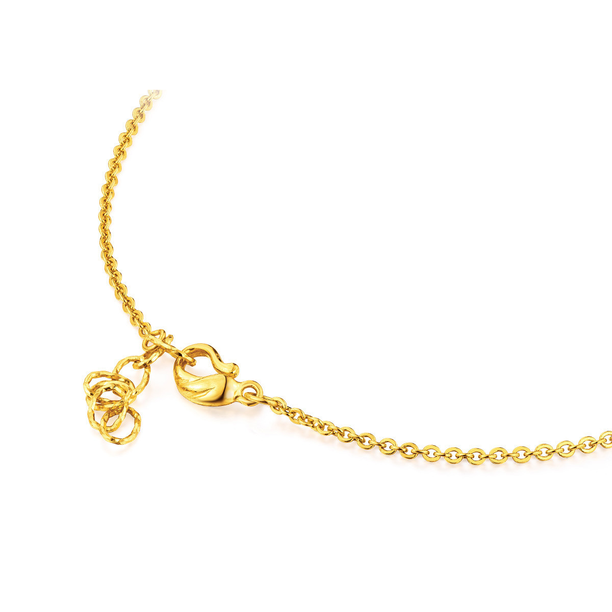 六福珠宝金饰魅力系列1314罗马数字黄金吊坠含链套链七夕礼计价GDG30051