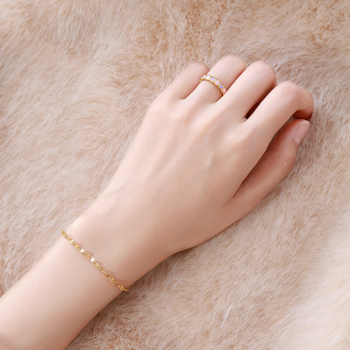 六福珠宝首饰黄金手链女款足金手饰金手链礼物计价B01TBGB0006