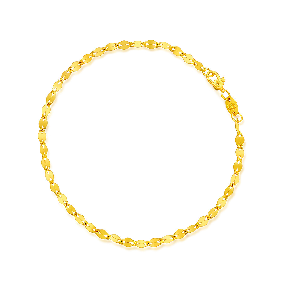 六福珠宝首饰黄金手链女款足金手饰金手链礼物计价B01TBGB0006