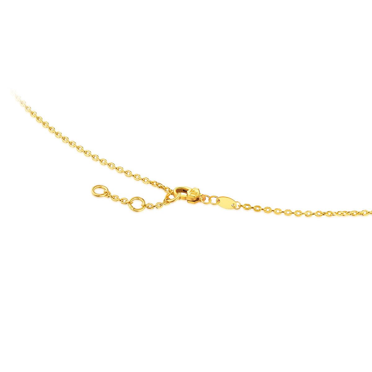 六福珠宝金饰魅力蝶恋兰姿黄金项链吊坠女金套链含坠计价HXG30086