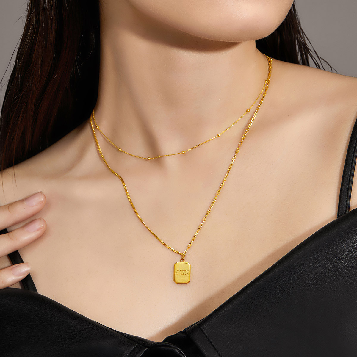 六福珠宝巧克力方糖黄金项链女5G套链足金小吊坠计价GCG30029【1V1直播看货】