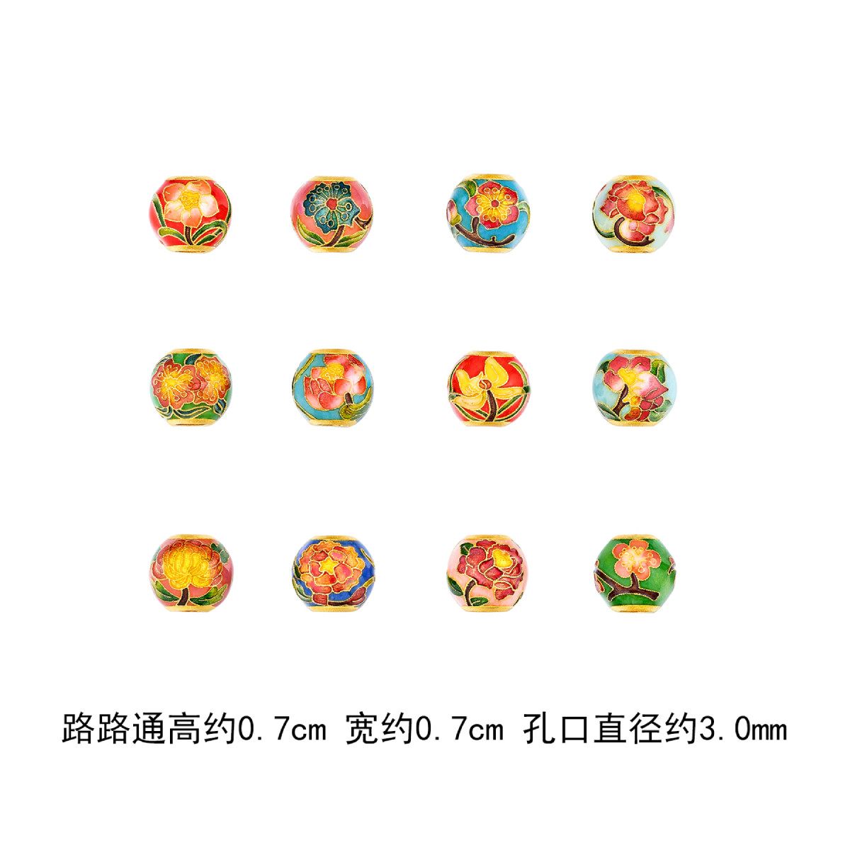 六福珠宝福满传家十二花神七夕礼黄金转运珠串珠（手串版）莲花计价FSGTBP0001A绿色