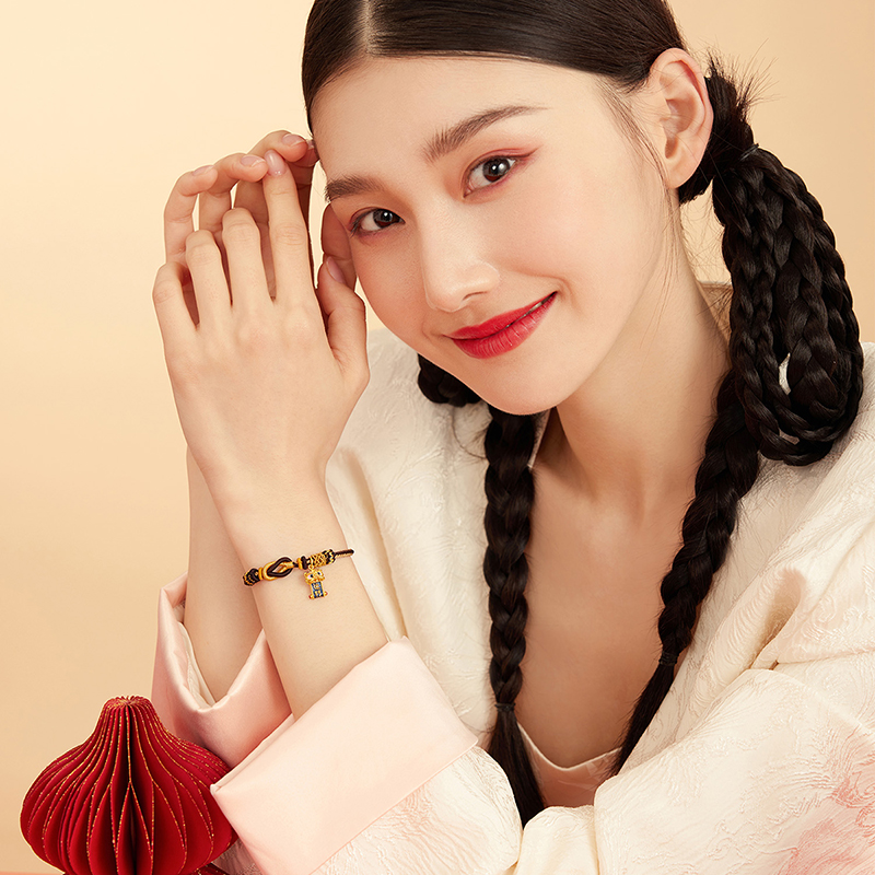 六福珠宝狮来运转黄金转运珠吊坠5D硬金挂坠手绳定价014896PA高考好礼【联系客服补货】