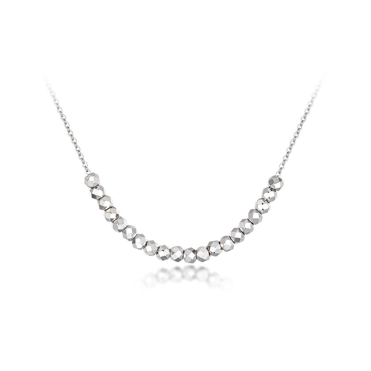 六福珠宝蹦迪珠铂金项链铂950女款时尚白金颈链子计价G07TBPN0014