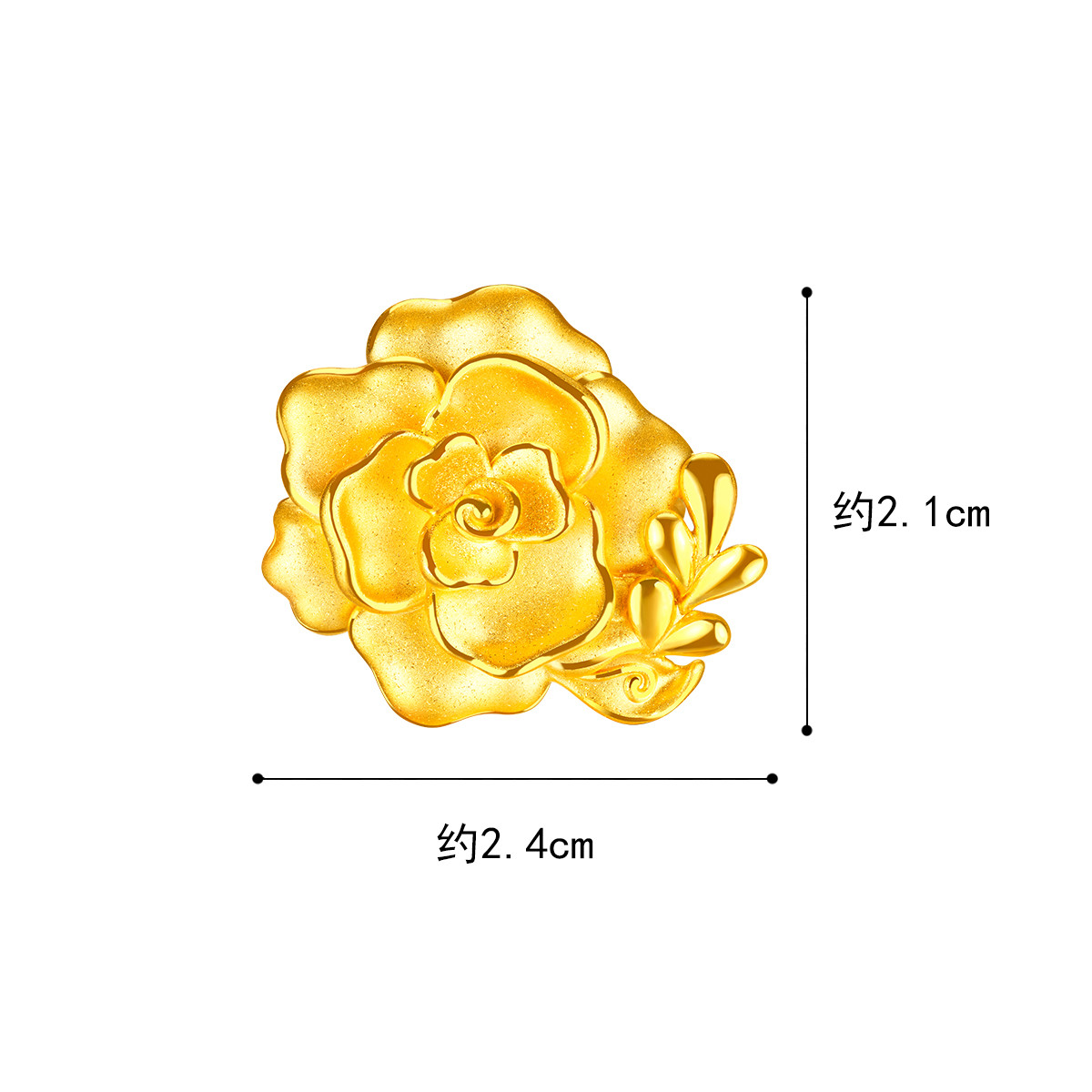 六福珠宝黄金戒指囍爱系列中式婚嫁女玫瑰喜礼足金闭口戒计价001073RA【联系客服补货】