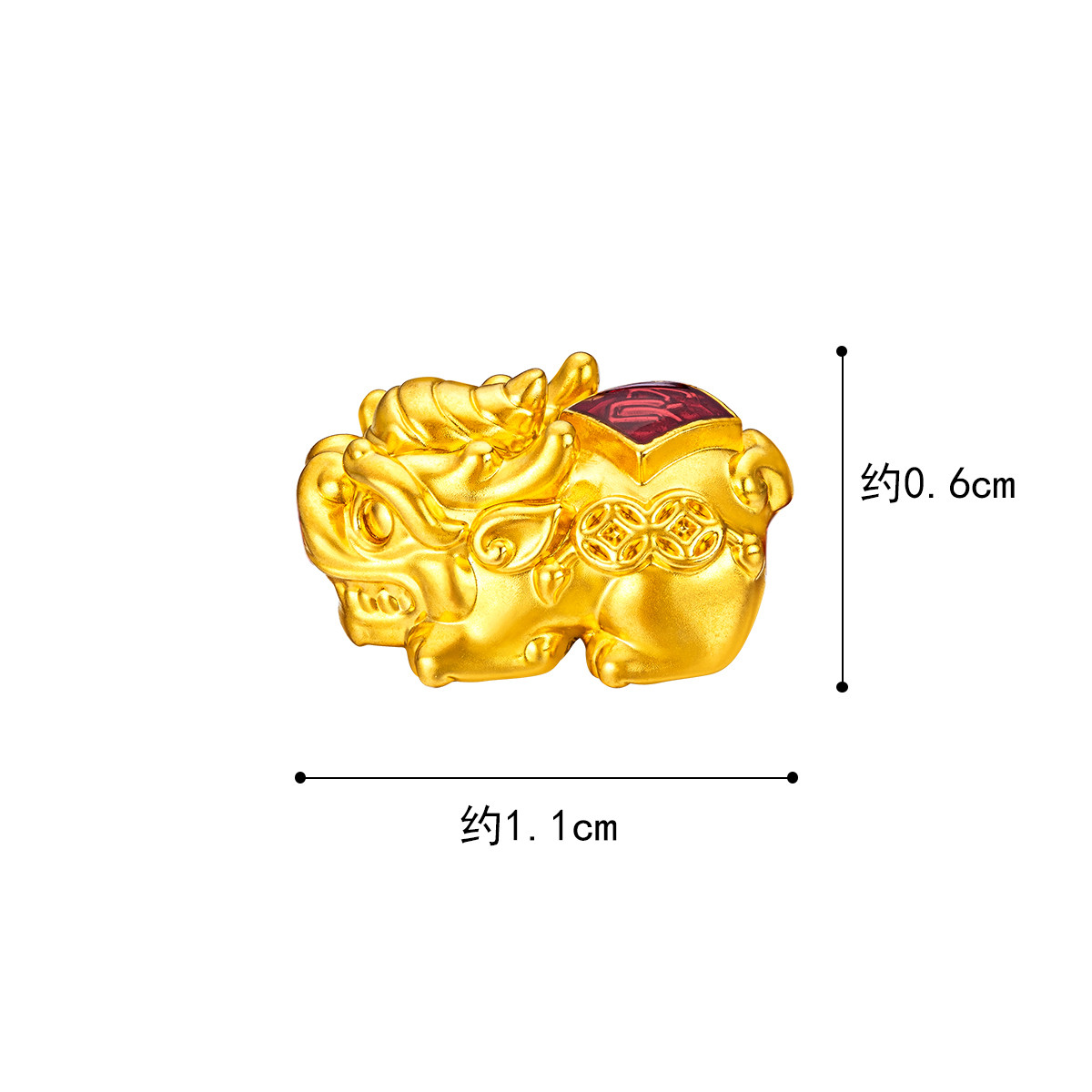 六福珠宝黄金转运珠貔貅路路通足金串珠珐琅工艺女款配绳送礼定价L07A1TBP0005