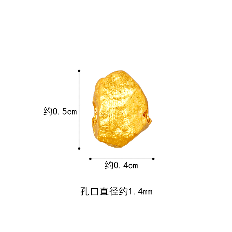 六福珠宝福满传家碎金子黄金摆件路路通可DIY串珠计价FWGTBP0001