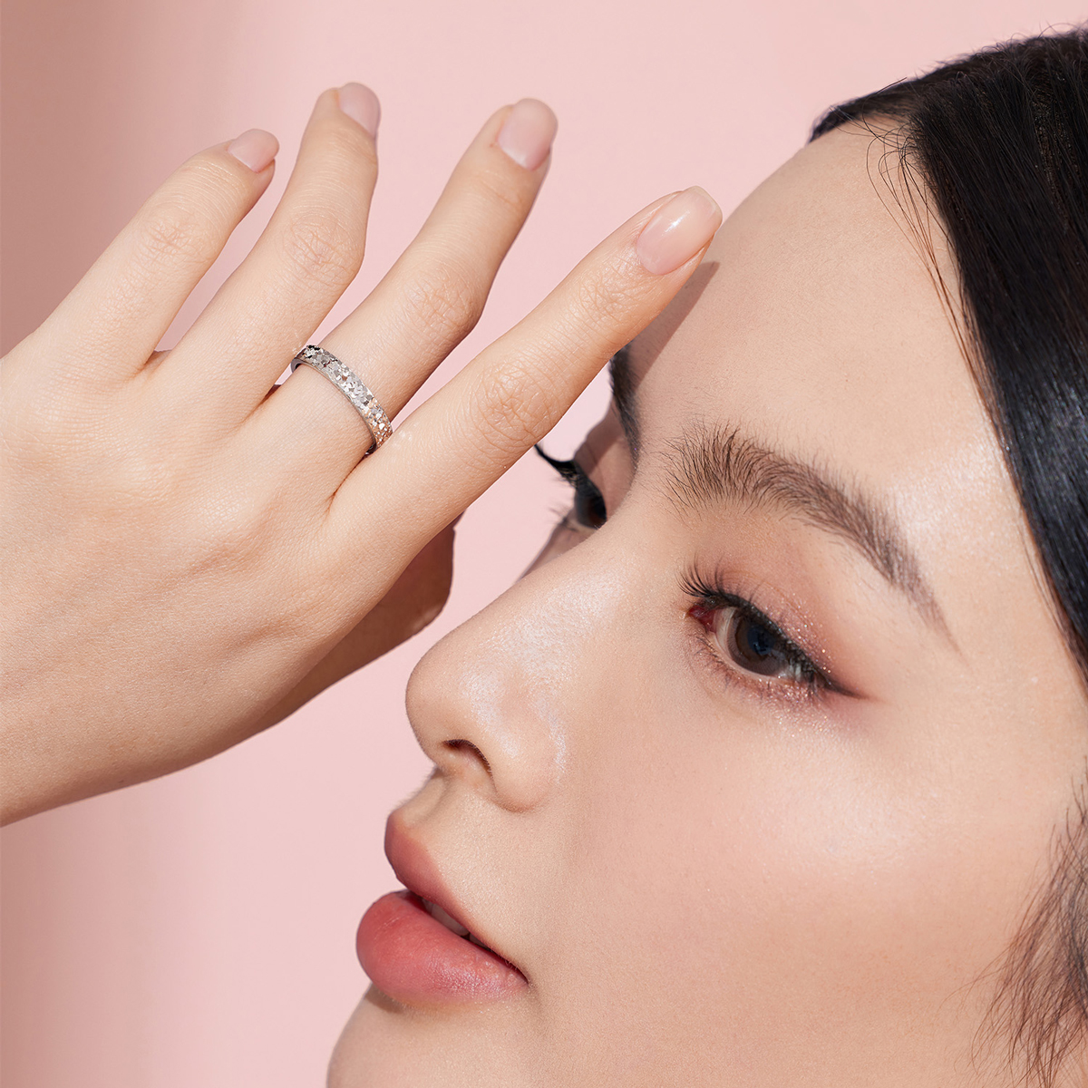 六福珠宝碎碎冰铂金戒指铂950女时尚白金情侣对戒计价G07TBPR0021