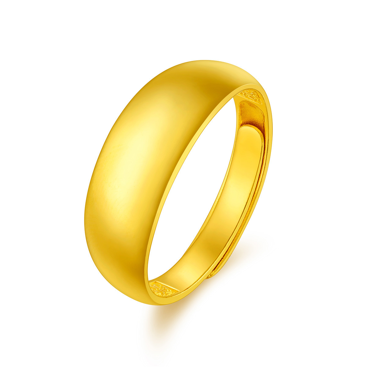 六福珠宝光面蛇肚黄金戒指男款足金情侣对戒活口计价B01TBGR0022【联系客服补货】
