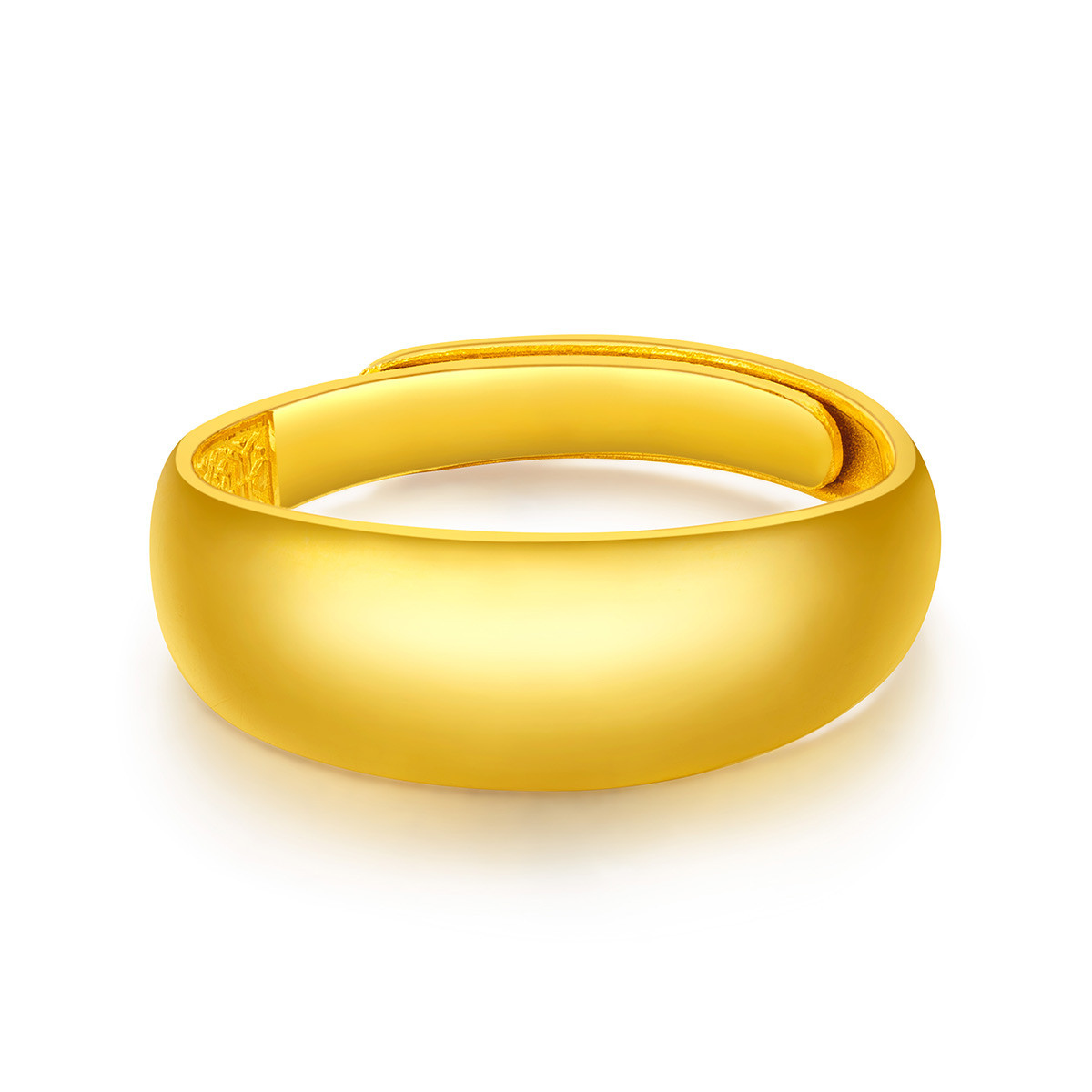 六福珠宝光面蛇肚黄金戒指男款足金情侣对戒活口计价B01TBGR0022【联系客服补货】