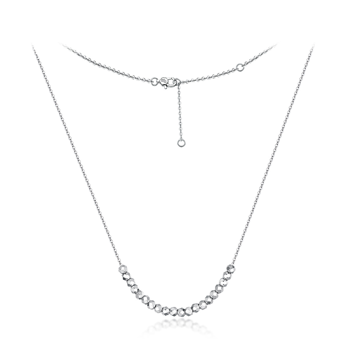六福珠宝蹦迪珠铂金项链铂950女款时尚白金颈链子计价G07TBPN0014