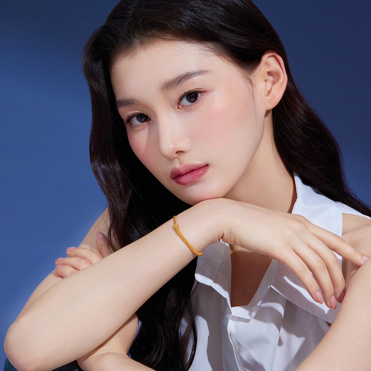 六福珠宝魔艺链黄金手链5G女款足金ab链可DIY串珠计价GJGTBB0025【联系客服补货】