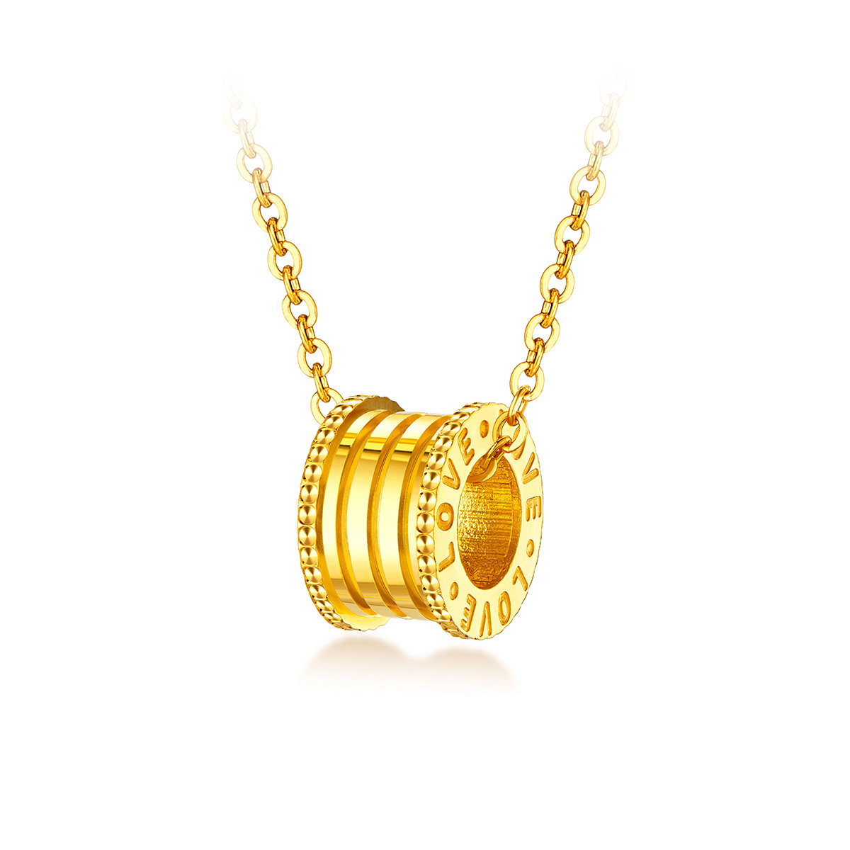 六福珠宝大蛮腰项链黄金吊坠送女友光影金5G系列计价004815NA【1V1直播看货】