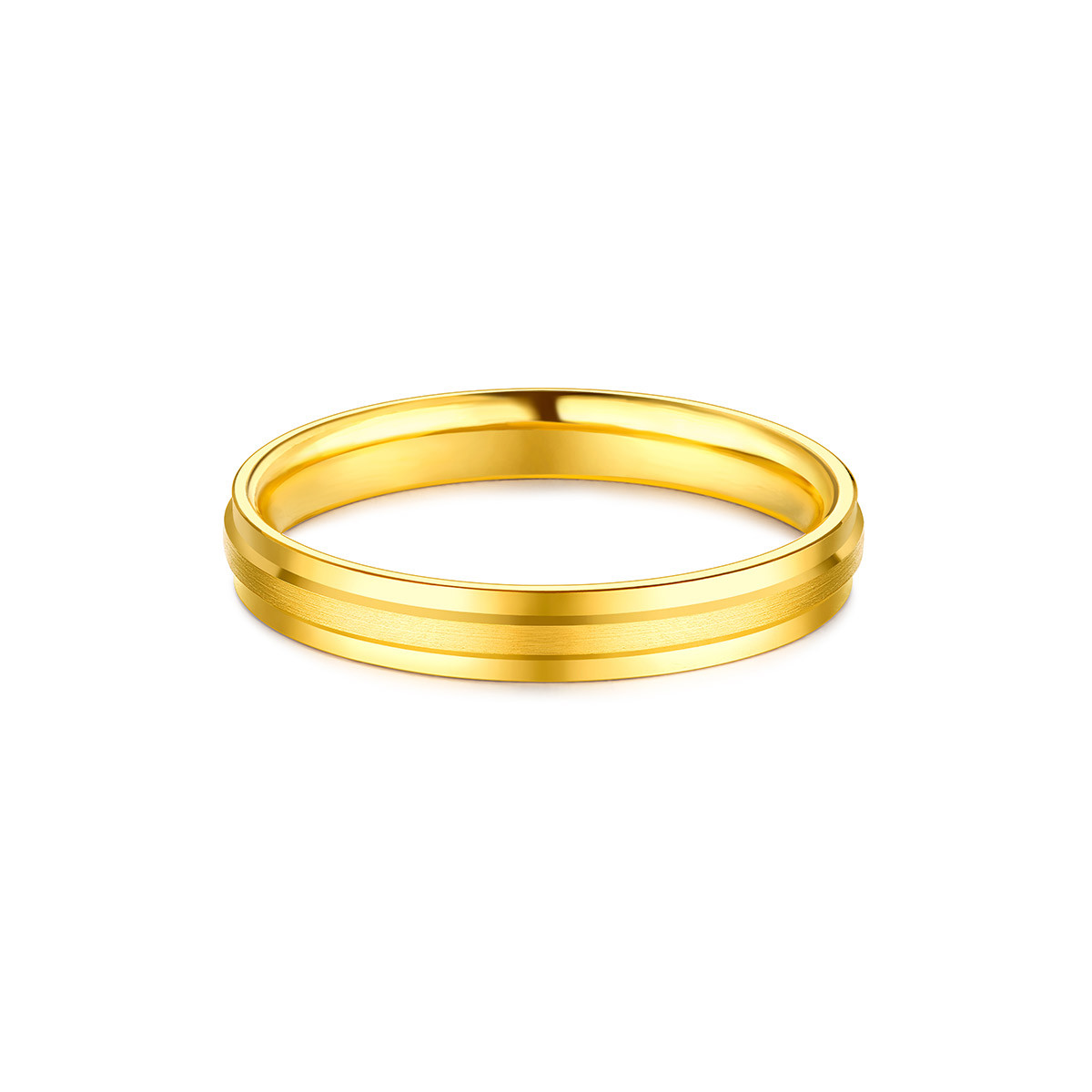 六福珠宝光轮实心黄金戒指女款足金闭口戒可刻字计价F63TBGR0015【联系客服补货】