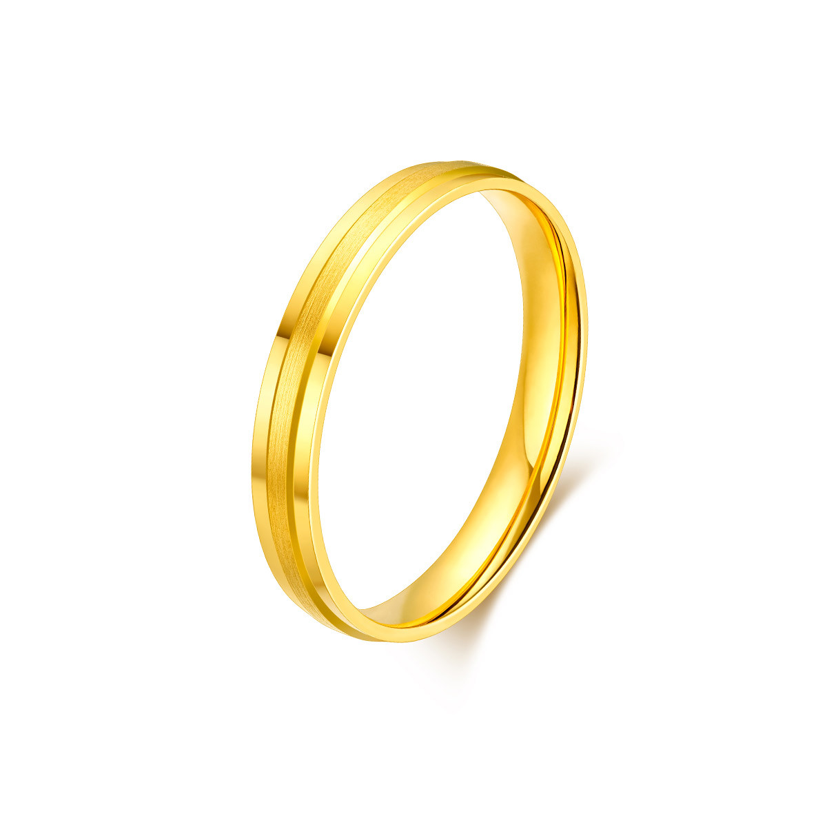 六福珠宝光轮实心黄金戒指女款足金闭口戒可刻字计价F63TBGR0015【联系客服补货】