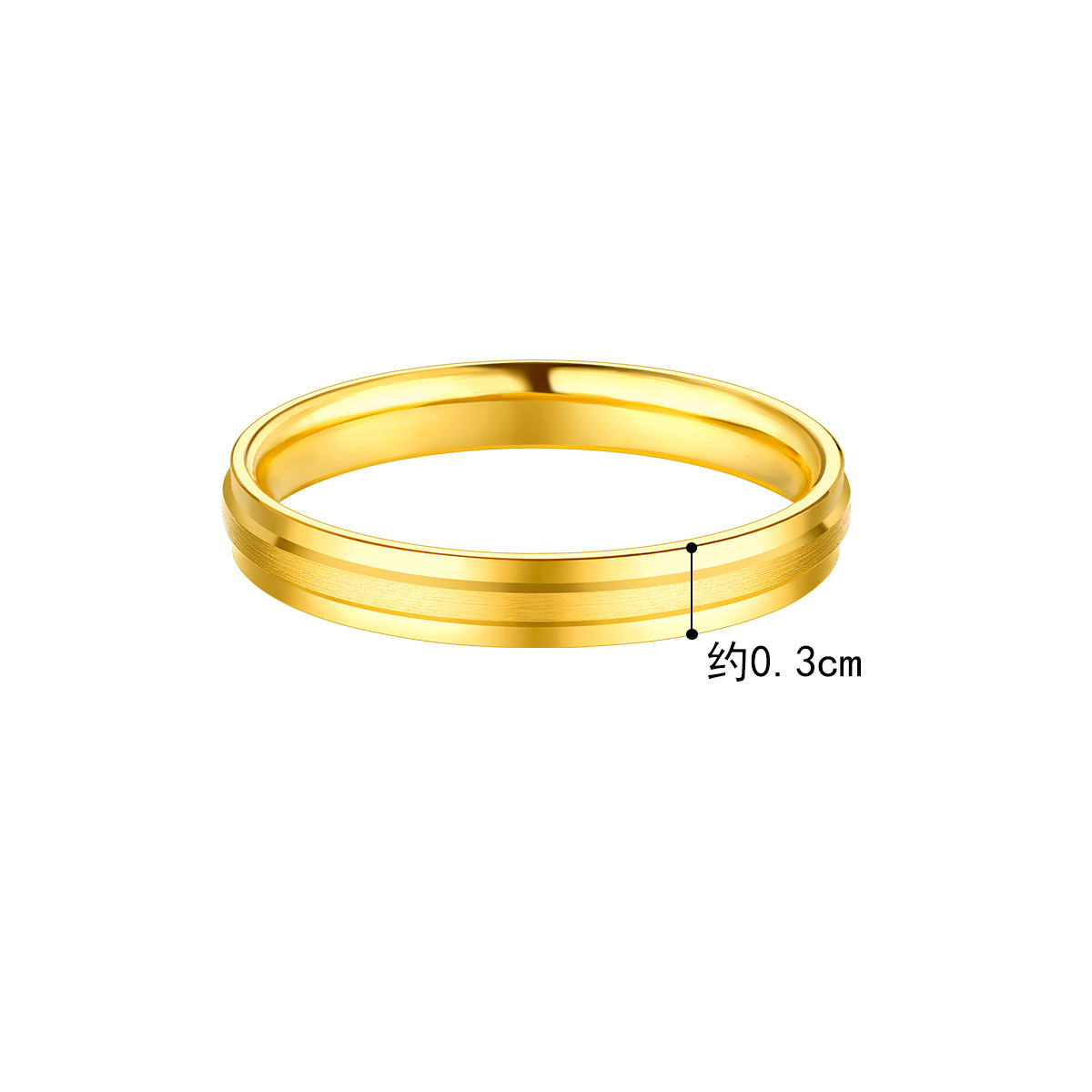 六福珠宝光轮实心黄金戒指女款足金闭口戒可刻字计价F63TBGR0015【联系客服补货】