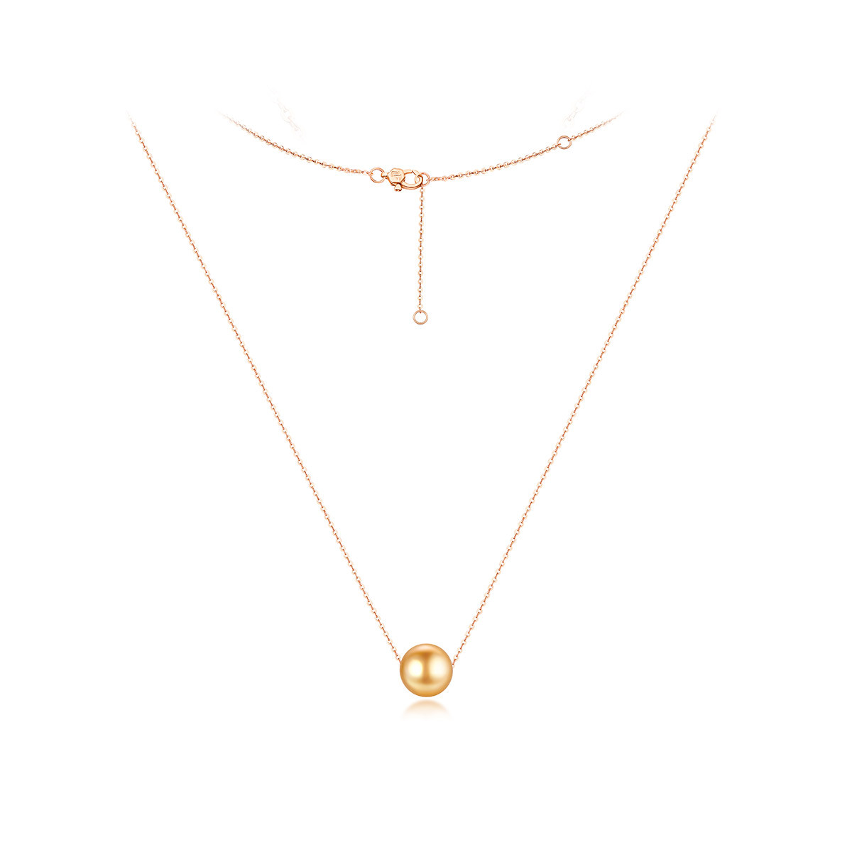 六福珠宝皎月海水珍珠项链女18k金吊坠十字套链定价G04DSKN0023R