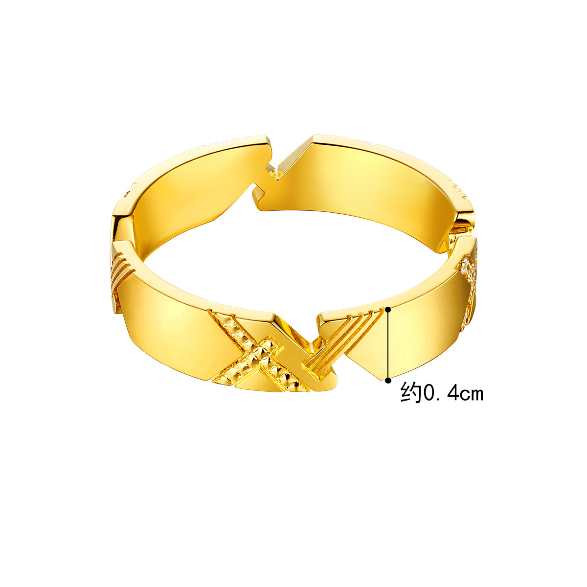 六福珠宝Goldstyle·X幸福无限黄金戒指镶钻石男足金定价010952MA【联系客服补货】
