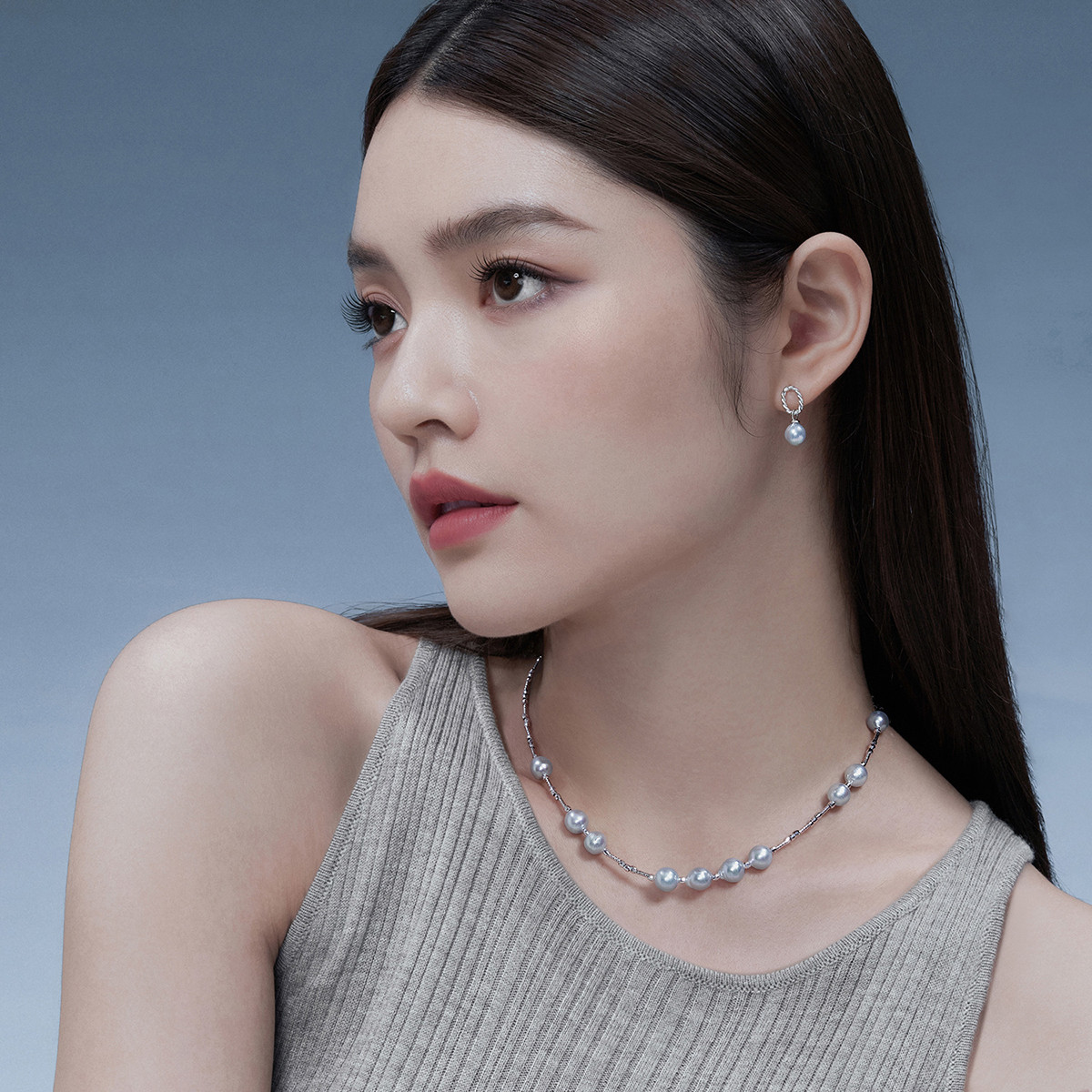 六福珠宝真我系列海水珍珠项链女士时尚铂金锁骨链定价GJT0003DS