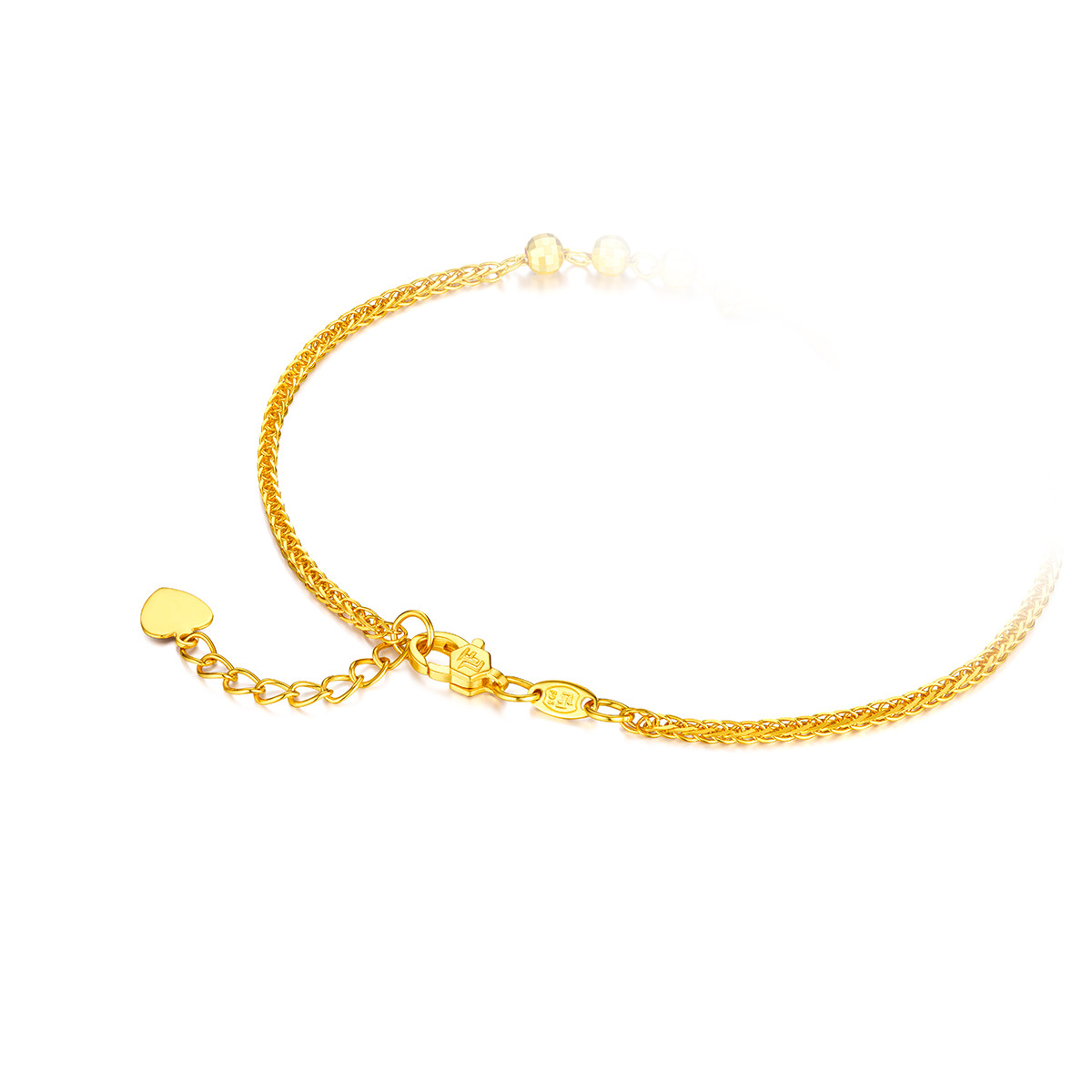 六福珠宝蝴蝶结黄金手链女光面足金手链送礼计价F95TBGB0004【联系客服补货】