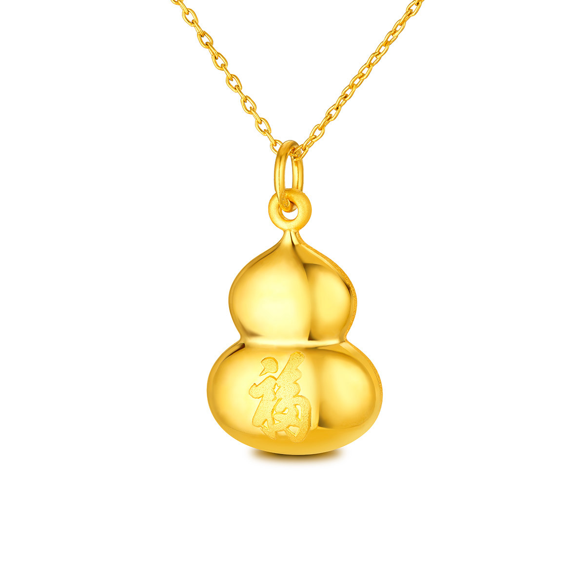 六福珠宝生肖马守护使者黄金吊坠女足金菩萨葫芦造型生肖马计价ERG70225
