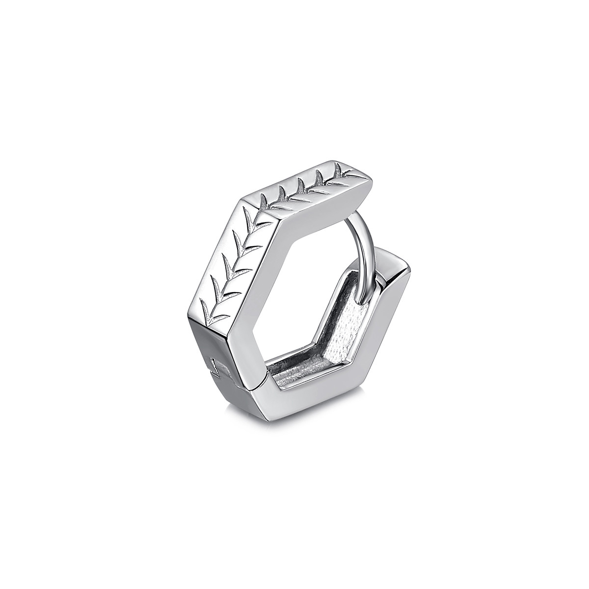 六福珠宝草纹铂950铂金耳环男款单只白金耳饰送礼计价EFT1P5C0001