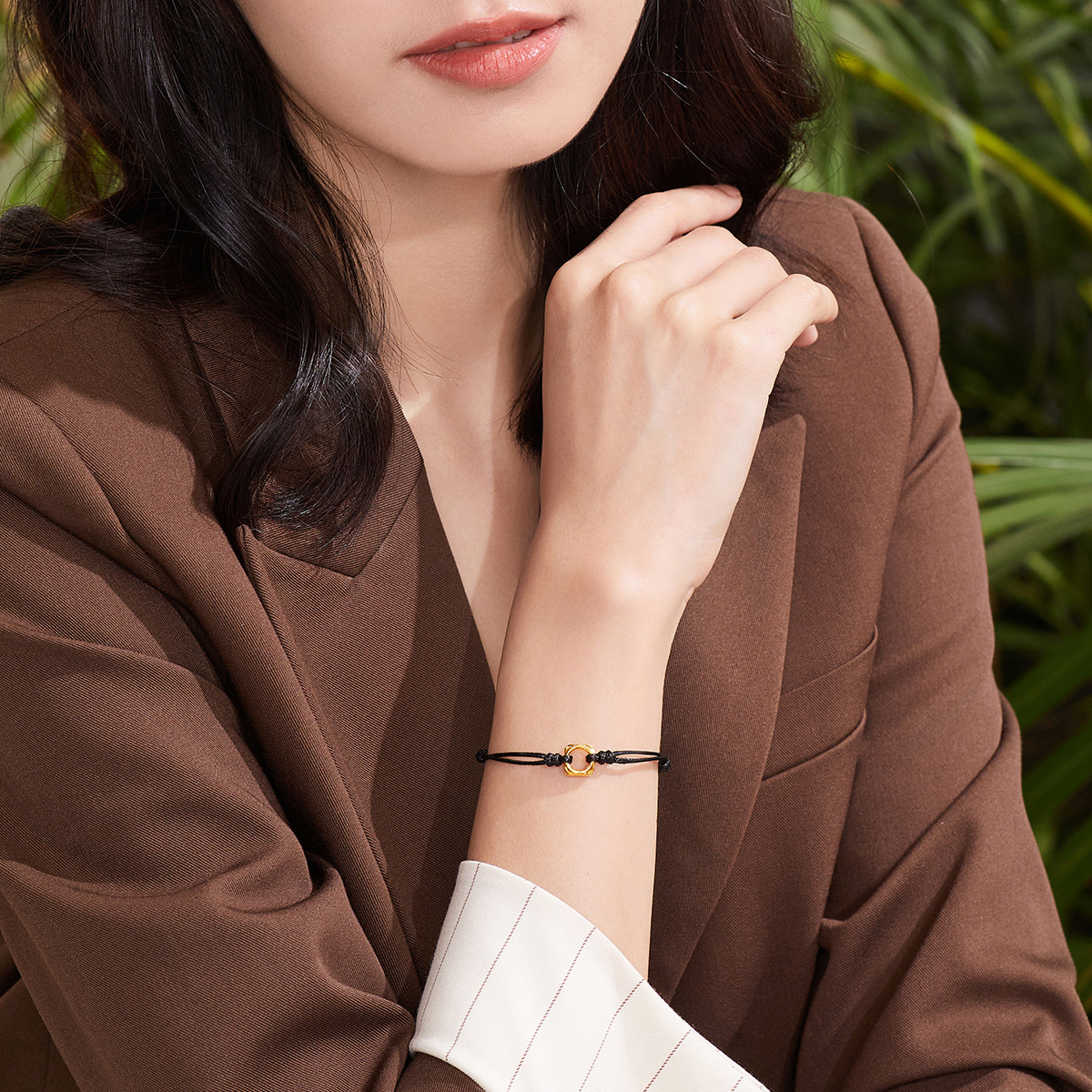 六福珠宝足金方环硬金工艺转运珠路路通配手绳女送礼定价HVA1TBB0001【联系客服补货】