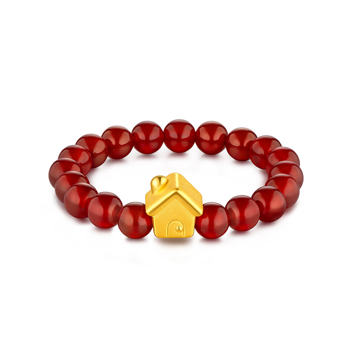 六福珠宝红玉髓足金宝宝手链转运珠儿童定价B01A1TBB0007